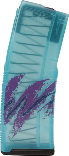 556MODCJAZZ30.jpg AMEND2 AR-15 MAGAZINE 5.56X45 - 30RD POLY MODC TEAL JAZZ