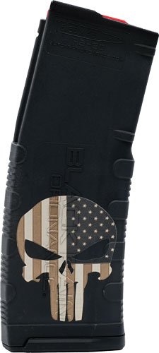 BROMAG30PUNISH BLACK RAIN MAGAZINE AR15 30RD - 5.56" PUNISHER W/ FLAG ETCHED
