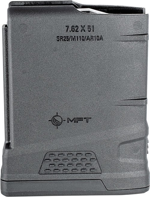 MFT MAGAZINE AR10/SR25 7.62X51 - 308 WIN 10RD BLACK POLYMER MFT MAGAZINE AR10/SR25 7.62X51 - 308 WIN 10RD BLACK POLYMER