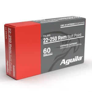 AGUILA 22-250 REM 60GR INTERLOCK BTSP 20RD BX 10 BOXES PER CASE