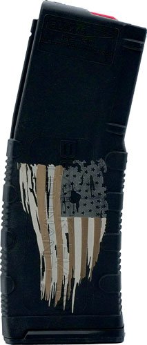 BROMAG30TATTERD.jpg BLACK RAIN MAGAZINE AR15 30RD - 5.56" TATTERED FLAG ETCHED