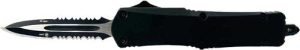 TEMPLAR KNIFE LARGE OTF BLACK - RUBBER 3.5" BLACK DAGGER SRRTD