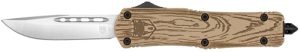 COBRATEC MEDIUM FS3 OTF 3" D2 - WOOD GRAIN CERAKOTE DROP POINT